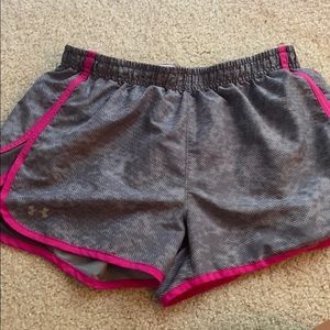 Grey and Pink Under Armour Shorts
